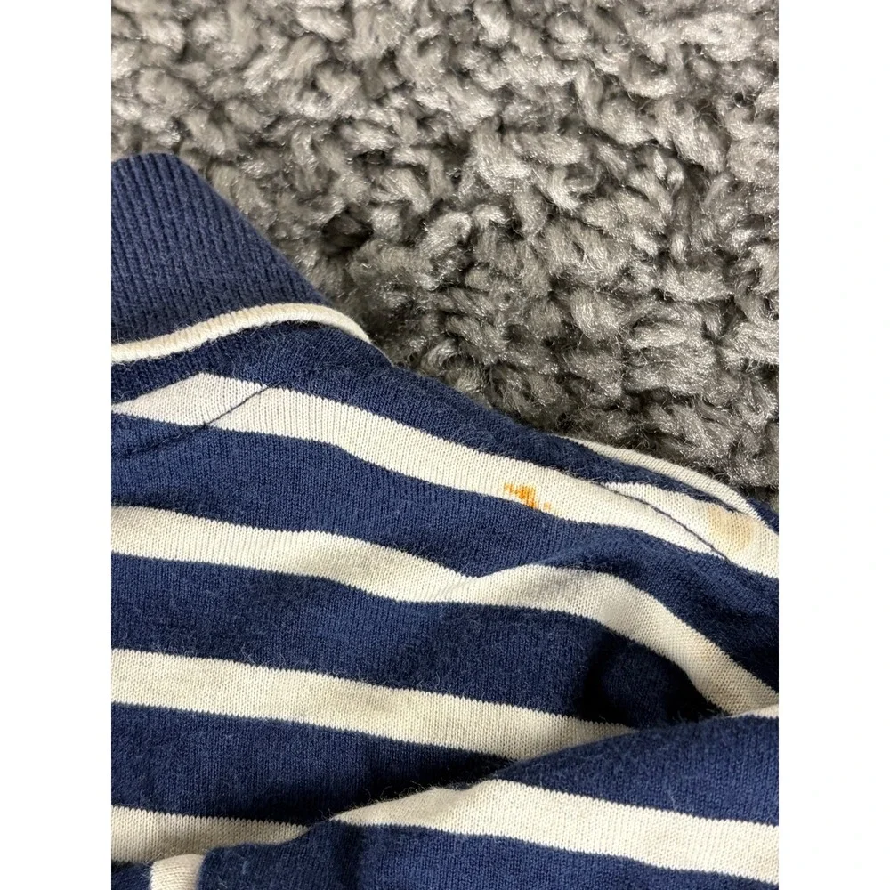 Vintage 90s Polo Golf Ralph Lauren Striped Polo Shirt Navy Blue White Mens L